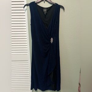 Night Way Collections Midnight Blue Asymmetrical Dress